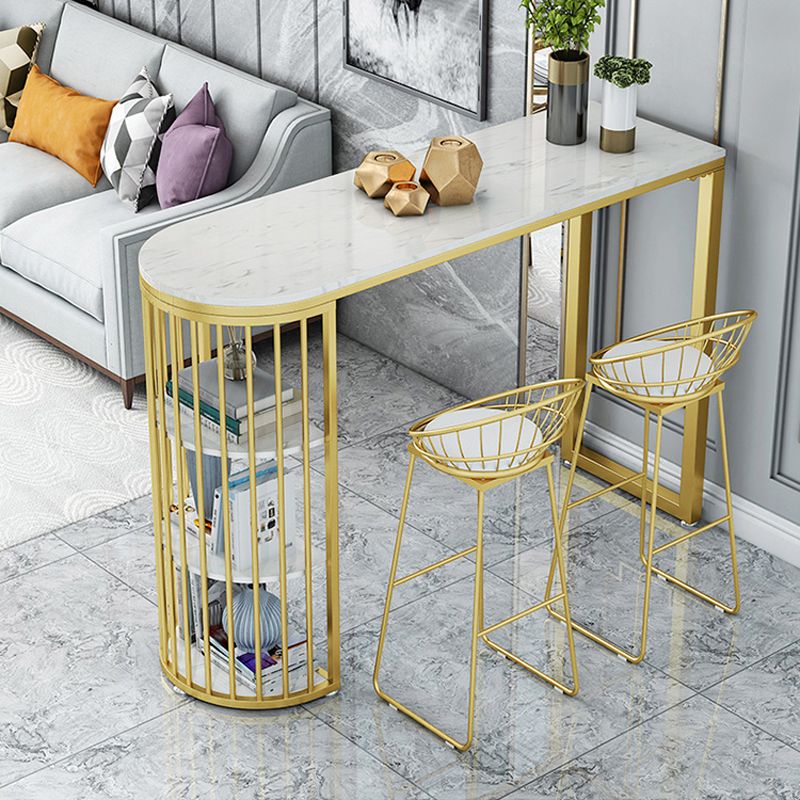 Glam Juego de mesa de bar de 1/3 piezas, mesa de mostrador de piedra con taburetes altos para sala de estar