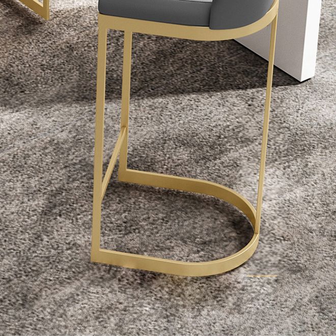 Faux Leather Dining Stool Bucket Bar Stool with Gold Metal Base Clearhalo 'Bar Furniture' 'Bar Stools' 'bar_stools' 'furn' 'furn_bar_stools' 'Furniture' 'Kitchen & Dining Furniture' 1200x1200_93f57091-b15f-42e1-ab1c-9cbb04f8a1f7