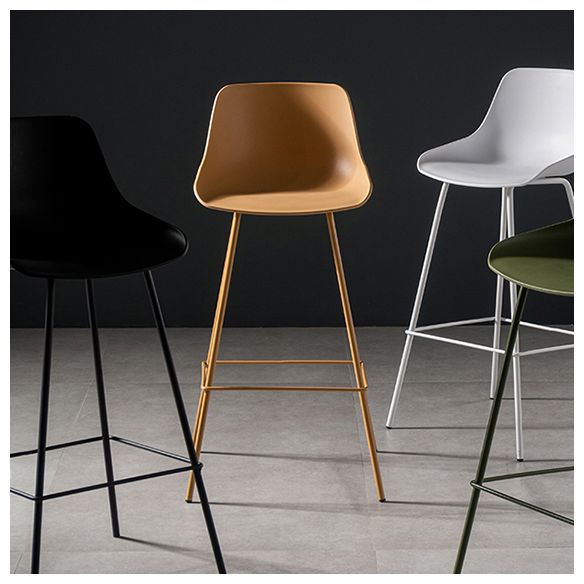 Scandinavian Metal Plastic Counter Stools Low Back Indoor Bar Stool with Bucket Seat Clearhalo 'Bar Furniture' 'Bar Stools' 'bar_stools' 'furniture_bar_stools' 'Kitchen & Dining Furniture' 'kitchen&dining_furn' 'kitchen' 'kitchen_furn' Furniture' 1200x1200_93f596cb-b6f9-43d6-ab8d-f81b1ba7ae76