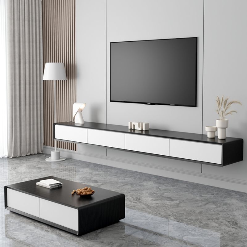 Modernism TV Console Floating Faux Wood Media Console for Home Clearhalo 'furn' 'furn_tv_stands_entertainment_centers' 'Furniture' 'Living Room Furniture' 'TV Stands & Entertainment Centers' 'TV Stands & Media Storage Furniture' 'tv_stands_entertainment_centers' 1200x1200_93f7ee0d-9678-4937-9533-128d08037456