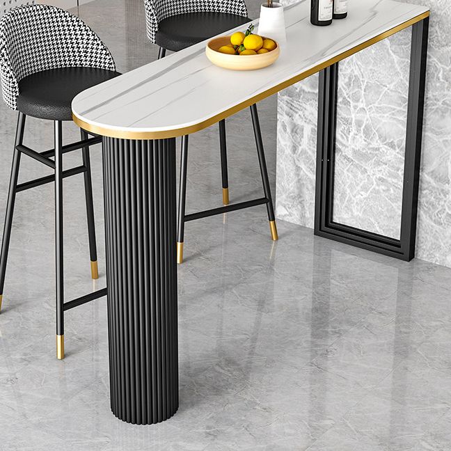 Industrial Bar Table Stone Top Pub Table with Iron Base for Dining Room Clearhalo 'Bar Furniture' 'Bar Tables' 'bar_tables' 'furn' 'furn_bar_tables' 'Furniture' 'furniture_bar_tables' 'Kitchen & Dining Furniture' 'kitchen&dining_furn' 'kitchen' 1200x1200_93f801b3-b433-4361-b437-22e74333b6db