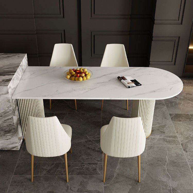 Minimalist White Irregular Dining Table Sintered Stone Standard Dining Table for Kitchen Clearhalo ' dining_table' 'Dining Tables & Seating' 'Dining Tables' 'furn' 'furn_dining_table' 'Furniture' 'furniture_dining_table' 'Kitchen & Dining Furniture' 'kitchen&dining_furn' 'kitchen' 'kitchen_dining_table' 1200x1200_93f9215c-c84f-42c4-844c-16bab7bff9df