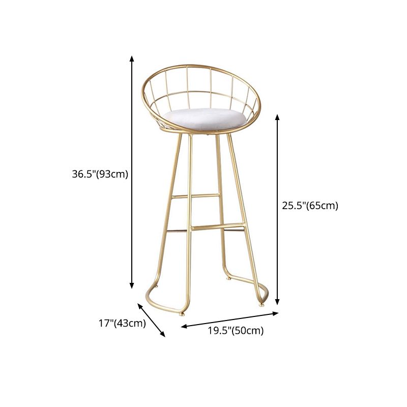 Scandinavian Bar and Counter Stool Low Back Stool with Sled Base in Gold Clearhalo 'Bar Furniture' 'Bar Stools' 'bar_stools' 'Furniture' 'furniture_bar_stools' 'Kitchen & Dining Furniture' 1200x1200_93fb1f75-d262-4085-a0ef-b4de3f97b8e3