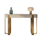 14 inch Wide Glam Console Table Stone Half Moon Accent Table