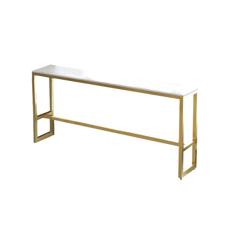 White Glam Style Bar Table in Faux Marble and Metal Rectangle Milk Tea Shop Bar Table Clearhalo 'Bar Furniture' 'Bar Tables' 'bar_tables' 'Furniture' 'furniture_bar_tables' 'Kitchen & Dining Furniture' 1200x1200_93fdf9d1-ee2e-4f51-9946-4b2ea561be29