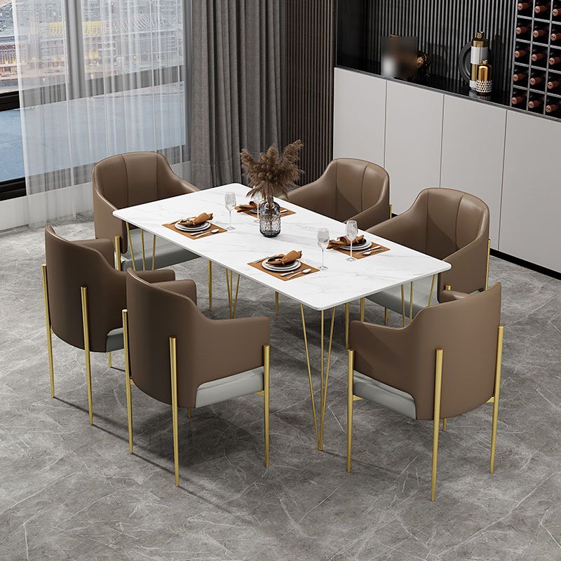 Glam 1/2/5/7 Pieces Dining Table Set Sintered Stone Table and Chair Set Clearhalo 'Dining Room Sets' 'Dining Tables & Seating' 'dining_room_set' 'furn' 'furn_dining_room_set' 'Furniture' 'furniture_dining_room_set' 'Kitchen & Dining Furniture' 'kitchen&dining_furn' 'kitchen' 1200x1200_93feb4c5-e020-4ac5-a1e0-6ab0d8e402de