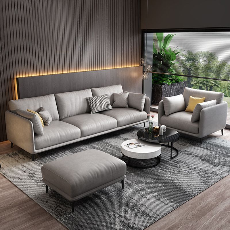 Light-grey Pillowed Back Cushions Contemporary Removable Cushions Sofa Clearhalo 'furn' 'furn_sectionals' 'Furniture' 'furniture_sectionals' 'kitchen' 'kitchen_sectionals' 'Living Room Furniture' 'Sectionals' 1200x1200_93feb866-77cb-4aea-8050-39c92323f4fb