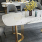 Glam Style Stone Table Dining Rectangle Table with Metal Legs for Home Use Clearhalo 'Dining Tables & Seating' 'Dining Tables' 'dining_table' 'furn' 'furn_dining_table' 'Furniture' 'Kitchen & Dining Furniture' 1200x1200_93ff164b-3032-4b4b-bcd3-9447f92e1ada