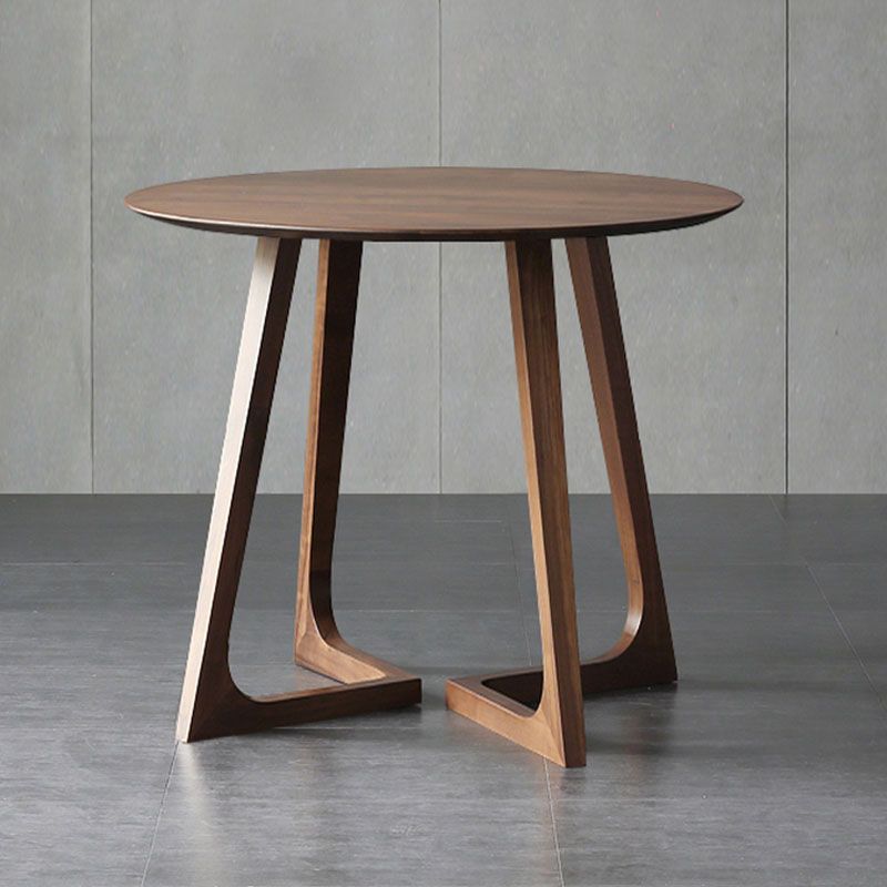 Simple Walnut Ash Dining Table Double Solid Wood Pedestal Home Table Clearhalo 'Dining Tables & Seating' 'Dining Tables' 'dining_table' 'furn' 'furn_dining_table' 'Furniture' 'furniture_dining_table' 'Kitchen & Dining Furniture' 'kitchen' 'kitchen_dining_table' 1200x1200_93ff5c4f-2dbc-48d3-8670-cd8efc0e717d