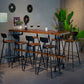 1/5/7/9 stuks industriële rechthoekige pubtafel set houten aanrechttafel met hoge ontlasting