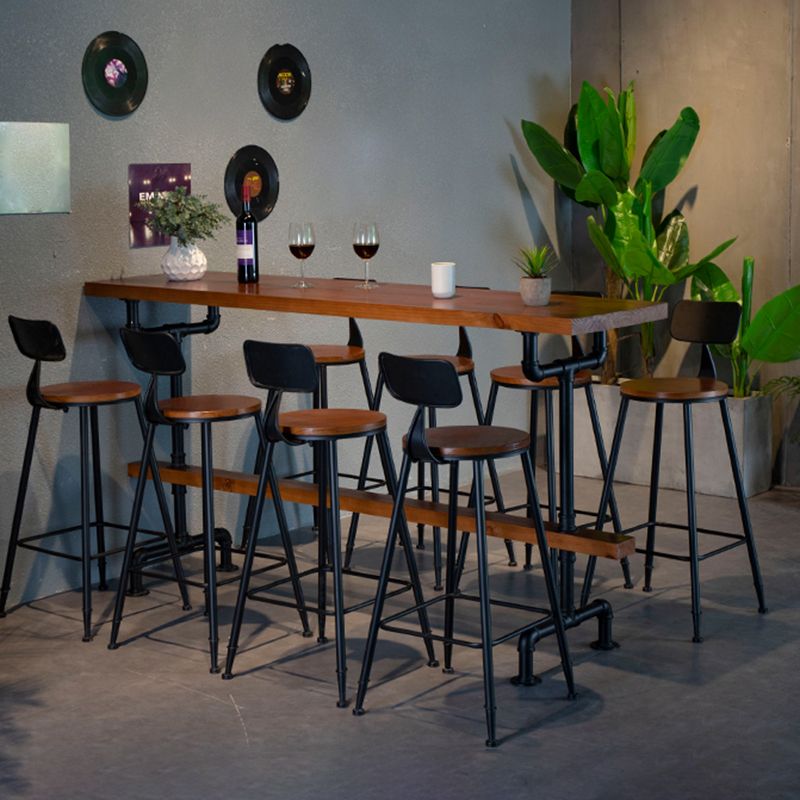 1/5/7/9 stuks industriële rechthoekige pubtafel set houten aanrechttafel met hoge ontlasting