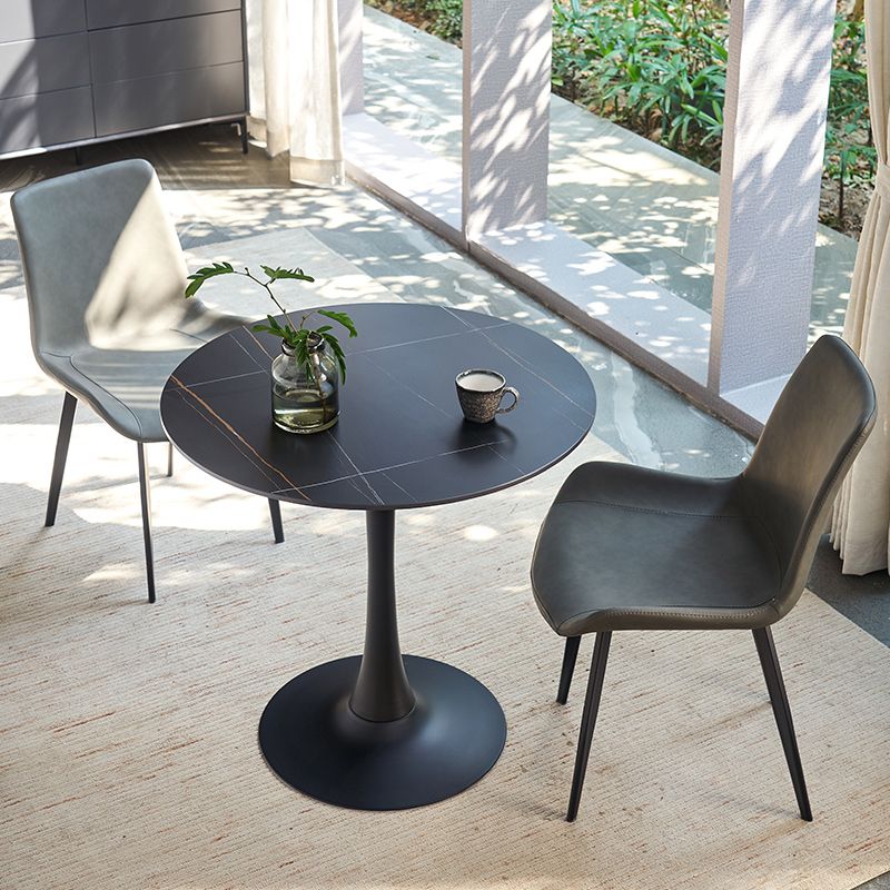 Simplicity Round Dining Table Sintered Stone Table with Black Tulip Base Clearhalo ' dining_table' 'Dining Tables & Seating' 'Dining Tables' 'furn' 'furn_dining_table' 'Furniture' 'furniture_dining_table' 'Kitchen & Dining Furniture' 'kitchen&dining_furn' 'kitchen' 'kitchen_dining_table' 1200x1200_9401d97e-46b7-4796-bf9a-961a87255592