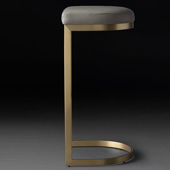 Glam Restaurant Footrest Bar Stool Gray Leather Backless Stool Clearhalo 'Bar Furniture' 'Bar Stools' 'bar_stools' 'furn' 'furn_bar_stools' 'Furniture' 'furniture_bar_stools' 'Kitchen & Dining Furniture' 1200x1200_94021ff8-d112-4533-bad0-60fec5e593e0