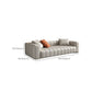 Modernistic Sofa Faux Leather Tufted Off-White Convertible Sofa for Living Room