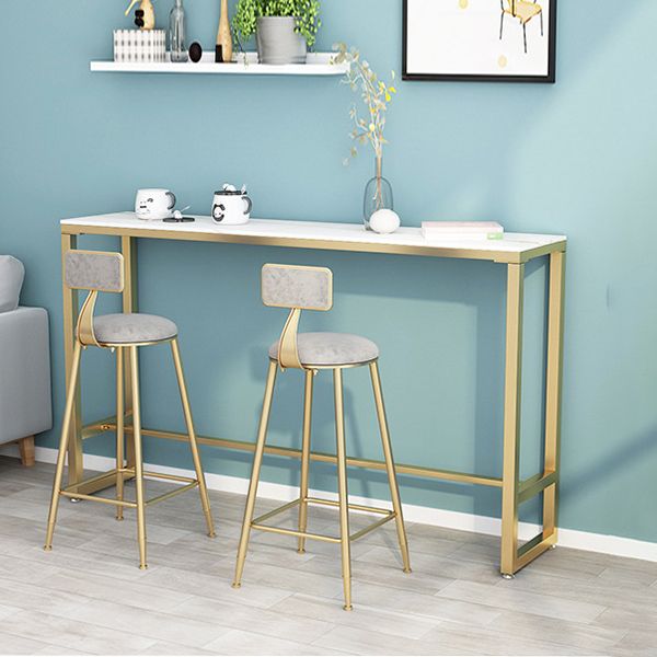 Glam Pub Table Trestle Base Rectangle Bar Table for Indoor and Breakroom Clearhalo 'Bar Furniture' 'Bar Tables' 'bar_tables' 'furn' 'furn_bar_tables' 'Furniture' 'Kitchen & Dining Furniture' 1200x1200_94034aad-ae10-426b-a62d-1028f9520673