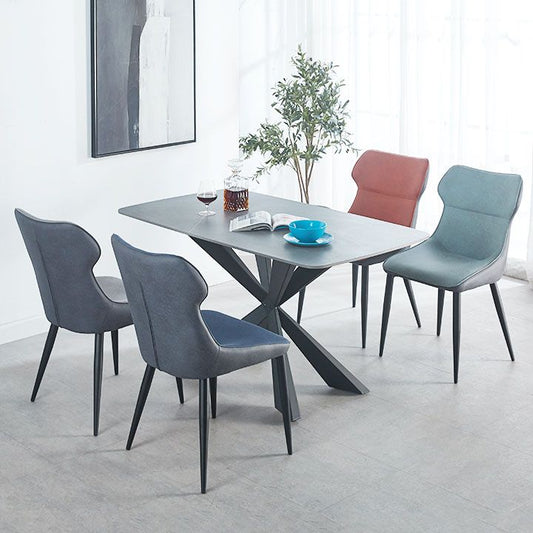 Contemporary Faux Leather Dining Chairs Wingback Armless Chairs for Kitchen Clearhalo ' kitchen&dining_furn' 'Dining Chairs' 'Dining Tables & Seating' 'dining_chair' 'furn' 'furn_dining_chair' 'Furniture' 'furniture_dining_chair' 'Kitchen & Dining Furniture' 'kitchen' 1200x1200_94037eee-9d24-442c-a82b-a1a8b8f8379d