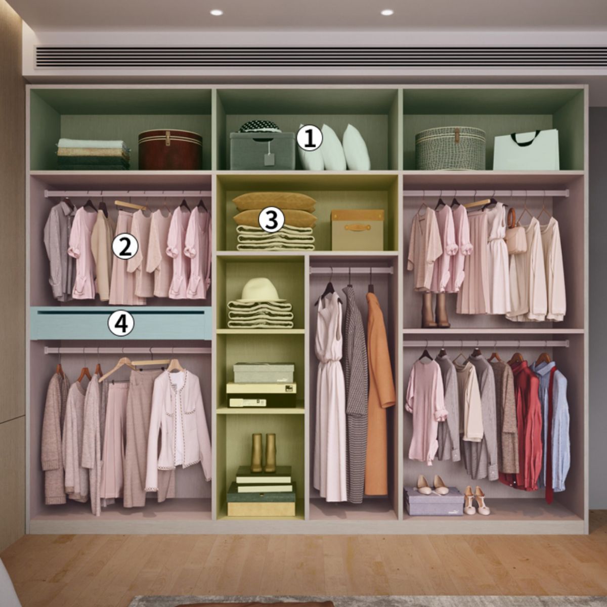 Moderno armadio del guardaroba in legno armatending mobile a porte chiuse morbide