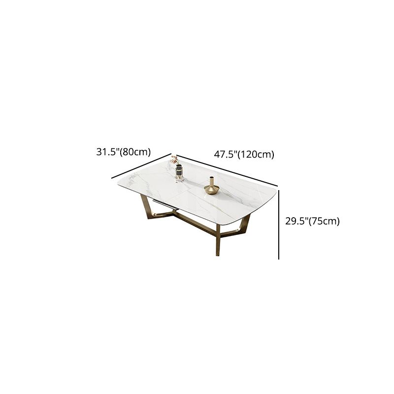 Glam 1/4/5/7 Pieces White Dining Table Set with Sintered Stone Top Scalable Dinette Set Clearhalo 'Dining Room Sets' 'Dining Tables & Seating' 'dining_room_set' 'furn' 'furn_dining_room_set' 'Furniture' 'furniture_dining_room_set' 'Kitchen & Dining Furniture' 1200x1200_940668d9-b9eb-4e39-b42e-6315c864c43c