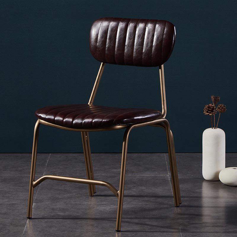 Chaise latéral glamour rembourrée PU en cuir PU en cuir pour salle à manger