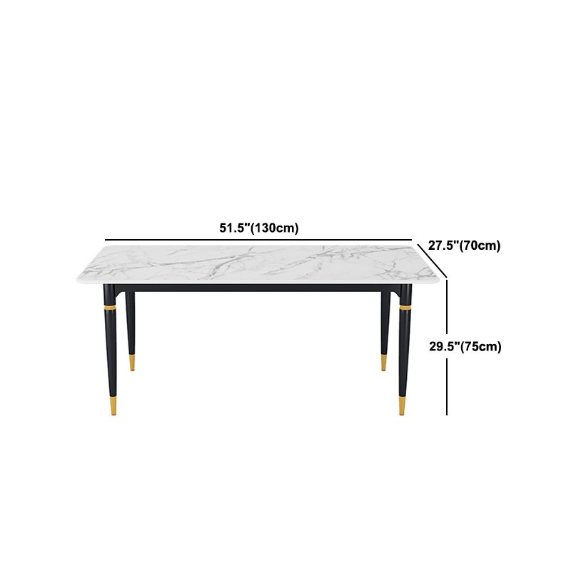 Modern 1/4/5/7 Pieces Dining Set Rectangle Stone Top Legs Dinette Set in White Clearhalo 'Dining Room Sets' 'Dining Tables & Seating' 'dining_room_set' 'furn' 'furn_dining_room_set' 'Furniture' 'Kitchen & Dining Furniture' 1200x1200_9409ad87-2675-47d8-b8fc-5b002d52fbbd