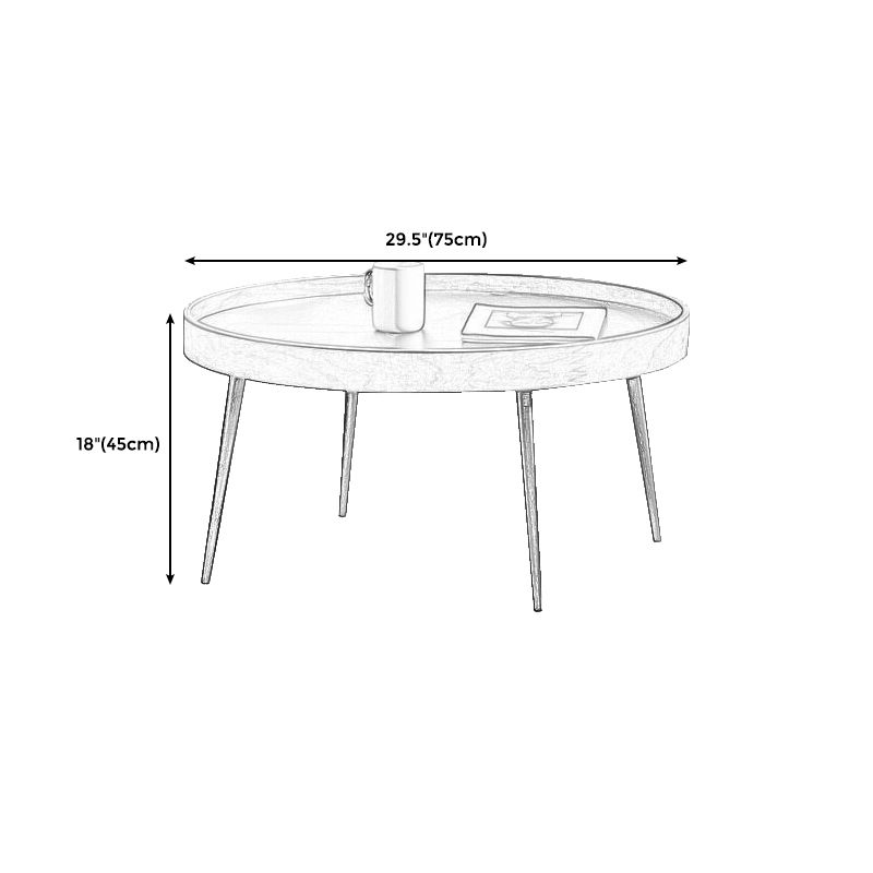 4 Legs Round Coffee Table Modern Wood Coffee Table in Brown/Black Clearhalo 'Coffee & Accent Tables' 'Coffee Tables' 'coffee_tables' 'furn' 'furn_coffee_tables' 'Furniture' 'furniture_coffee_tables' 'Living Room Furniture' 1200x1200_940a210f-c4ee-4bd2-ab6d-caf13e1d34d0