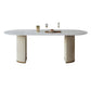 Metal Traditional Luxury Oval Dining Table Sintered Stone Table with Double Pedestal Clearhalo ' dining_table' 'Dining Tables & Seating' 'Dining Tables' 'furn' 'furn_dining_table' 'Furniture' 'furniture_dining_table' 'Kitchen & Dining Furniture' 'kitchen&dining_furn' 'kitchen' 'kitchen_dining_table' 1200x1200_940a4f81-69b5-4ab4-bc39-e72c32a598ec