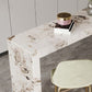 Nordic Glam Style Rectangle Bar Counter Table Sintered Stone Dining Table with Metal Legs Clearhalo 'Bar Furniture' 'Bar Tables' 'bar_tables' 'furn' 'furn_bar_tables' 'Furniture' 'furniture_bar_tables' 'Kitchen & Dining Furniture' 1200x1200_940a6108-21e0-4159-a050-f8f7611d42f3