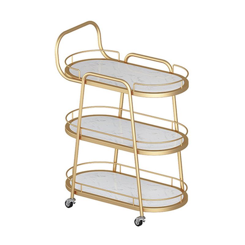 32.28" High Rolling Contemporary Prep Table Metal Prep Table with Open Storage