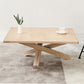 Table basse scandinave avec pieds croisés en bois massif naturel