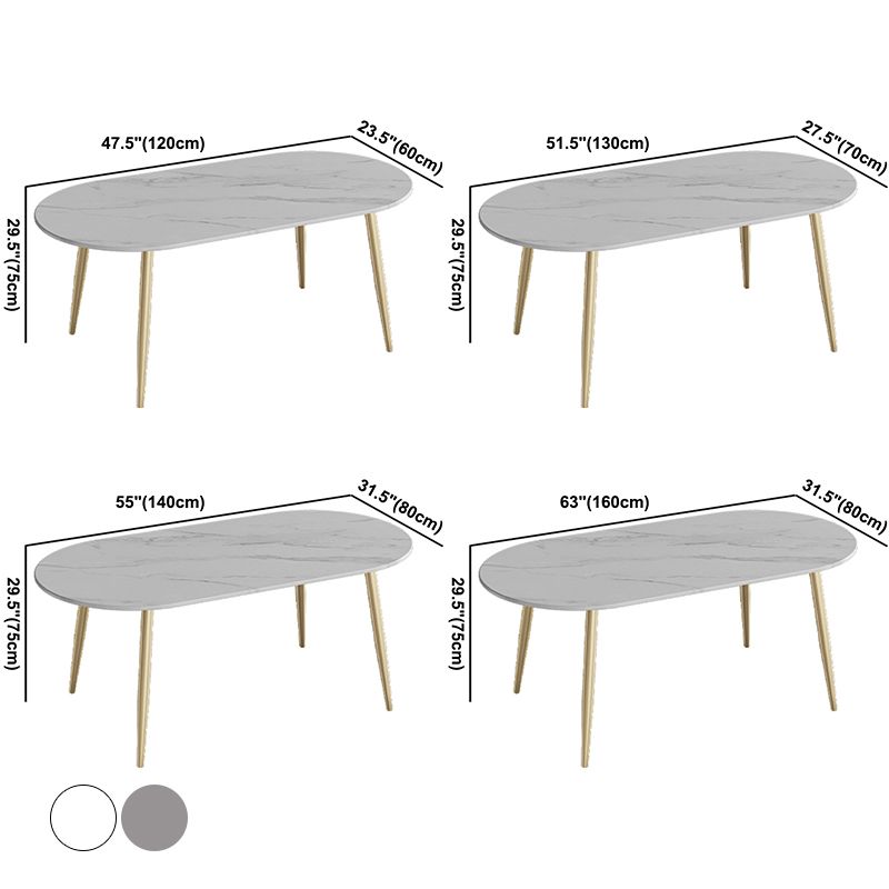 Contemporary Oval Dining Table Sintered Stone Dining Table with 4 Metal Legs for Dining Room Clearhalo ' dining_table' 'Dining Tables & Seating' 'Dining Tables' 'Furniture' 'furniture_dining_table' 'Kitchen & Dining Furniture' 'kitchen&dining_furn' 'kitchen' 'kitchen_dining_table' 1200x1200_940bca64-4cbd-4de8-b1ed-f91b3fb94b52