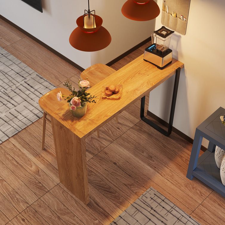 Juego de mesa de bar rectangular para interiores, mesa de bar de madera maciza de 1/3 piezas con taburete de bar sin respaldo