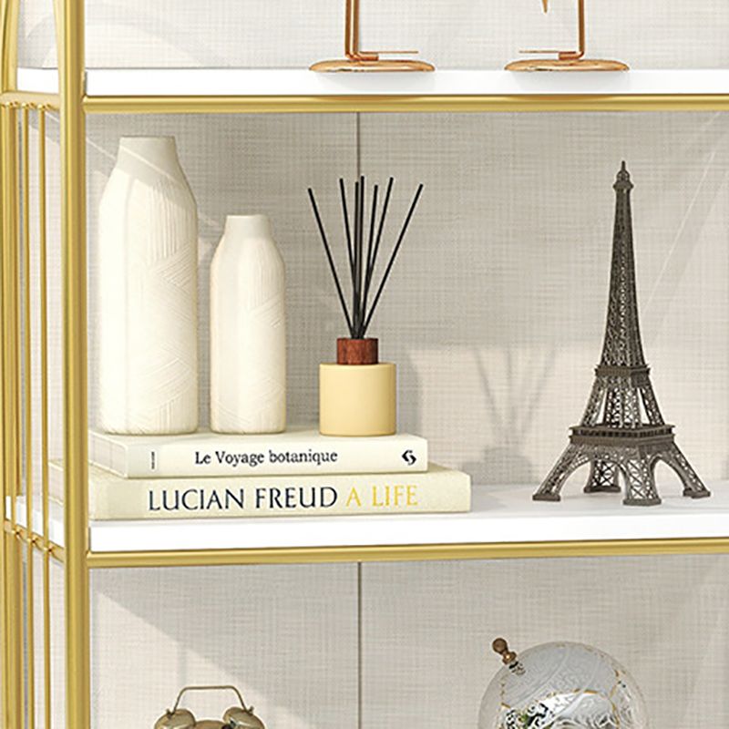 Glam Open Vertical Bookshelf Metal Etagere Shelf Bookcase for Home