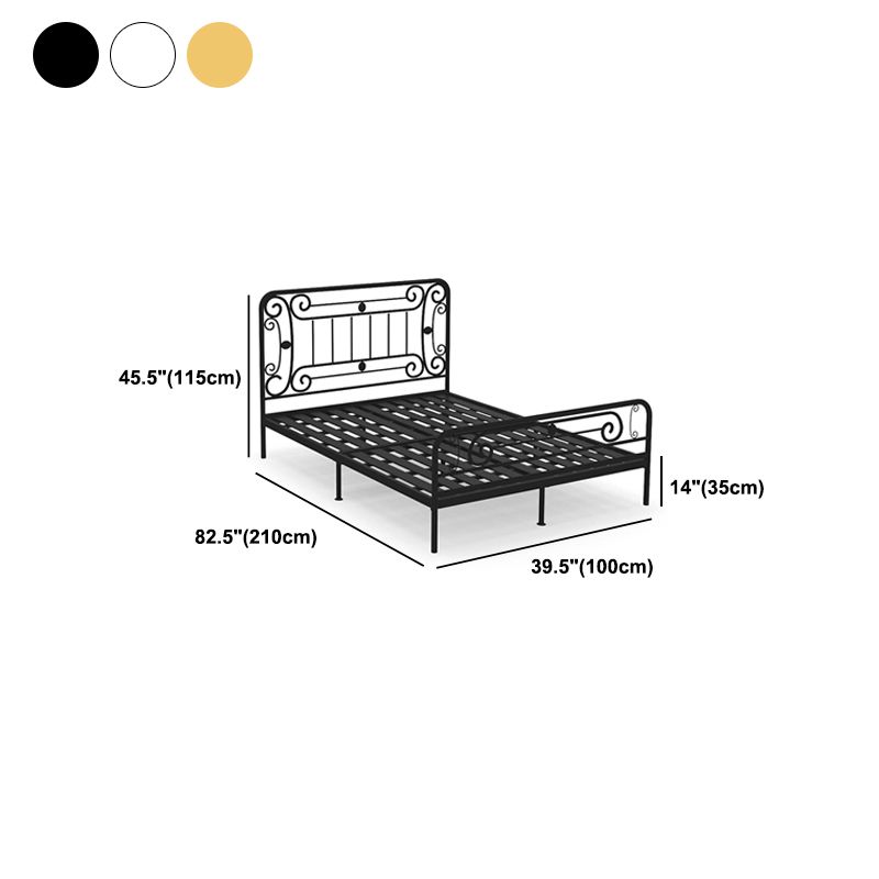 Glam Metallic Open-Frame Bed with with Rectangular Headboard and Footboard