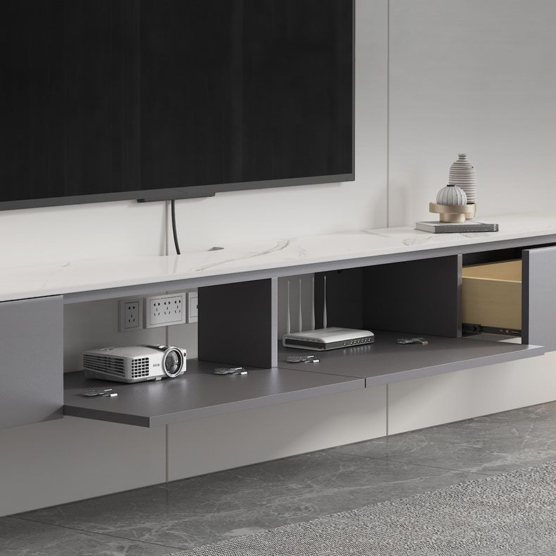 Gray Stone Media Console Contemporary Wall-mounted TV Console Clearhalo 'furn' 'furn_tv_stands_entertainment_centers' 'Furniture' 'Living Room Furniture' 'TV Stands & Entertainment Centers' 'TV Stands & Media Storage Furniture' 'tv_stands_entertainment_centers' 1200x1200_940ed784-0e58-46c7-ab5c-1682bf831805