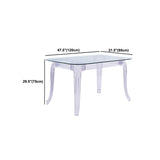 Modern Glass Dining Table Clear Dining Table with Plastic Base Clearhalo 'Dining Tables & Seating' 'Dining Tables' 'dining_table' 'furn' 'furn_dining_table' 'Furniture' 'furniture_dining_table' 'Kitchen & Dining Furniture' 'kitchen' 'kitchen_dining_table' 1200x1200_940fa43a-dd71-4a84-889f-c57291b97f88