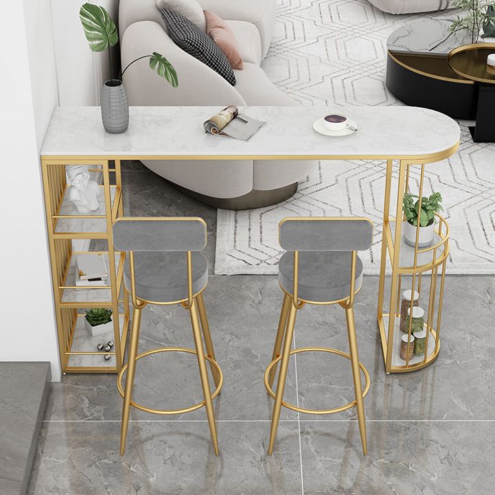 Table de bar à barres de 1/3 pièces moderne avec des tabourets de dossier