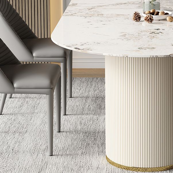 Traditional Luxury Furniture Oval Double Pedestal Dining Room Table for Home Clearhalo 'Dining Tables & Seating' 'Dining Tables' 'dining_table' 'furn' 'furn_dining_table' 'Furniture' 'Kitchen & Dining Furniture' 1200x1200_94101593-c14f-406e-a35b-1902be650496