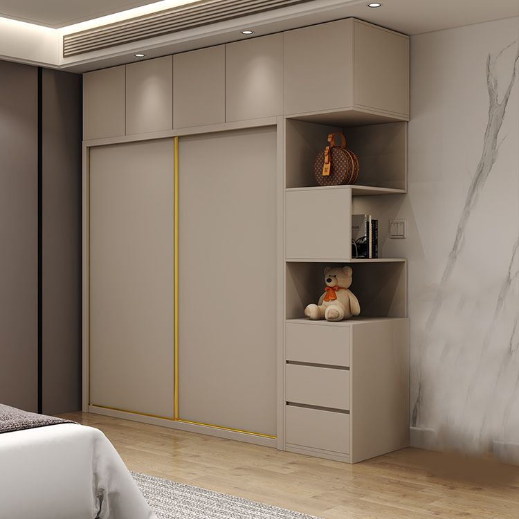 Contemporary Style Wardrobe Wooden Bedroom Wardrobe Closet with Clothes Rail Clearhalo 'Armoires & Wardrobes' 'armoires_wardrobes' 'Bedroom Furniture' 'furn' 'furn_armoires_wardrobes' 'Furniture' 1200x1200_941034d1-e453-4d26-b26b-03fdf254100d