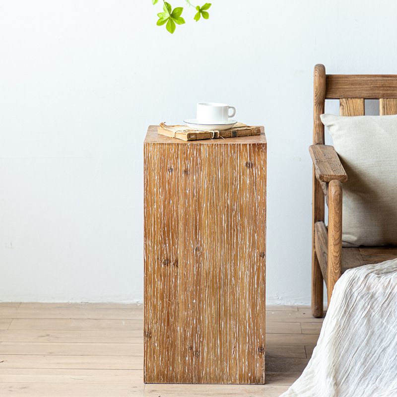 Rustic Square Wooden End Table Natural Drum Sofa Side Accent Table Clearhalo 'Coffee & Accent Tables' 'End & Side Tables' 'end_side_tables' 'furn' 'furn_end_side_tables' 'Furniture' 'Living Room Furniture' 1200x1200_9411b8db-920d-488a-b83c-c700a37e3921