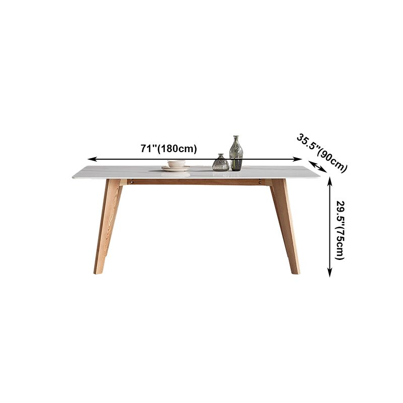 Rectangle Contemporary Dining Room Table White Sintered Stone Table with Ash Solid Wood Base Clearhalo ' dining_table' 'Dining Tables & Seating' 'Dining Tables' 'furn' 'furn_dining_table' 'Furniture' 'furniture_dining_table' 'Kitchen & Dining Furniture' 'kitchen&dining_furn' 'kitchen' 'kitchen_dining_table' 1200x1200_94132f4a-a668-4fba-83ef-8cad3b158b45