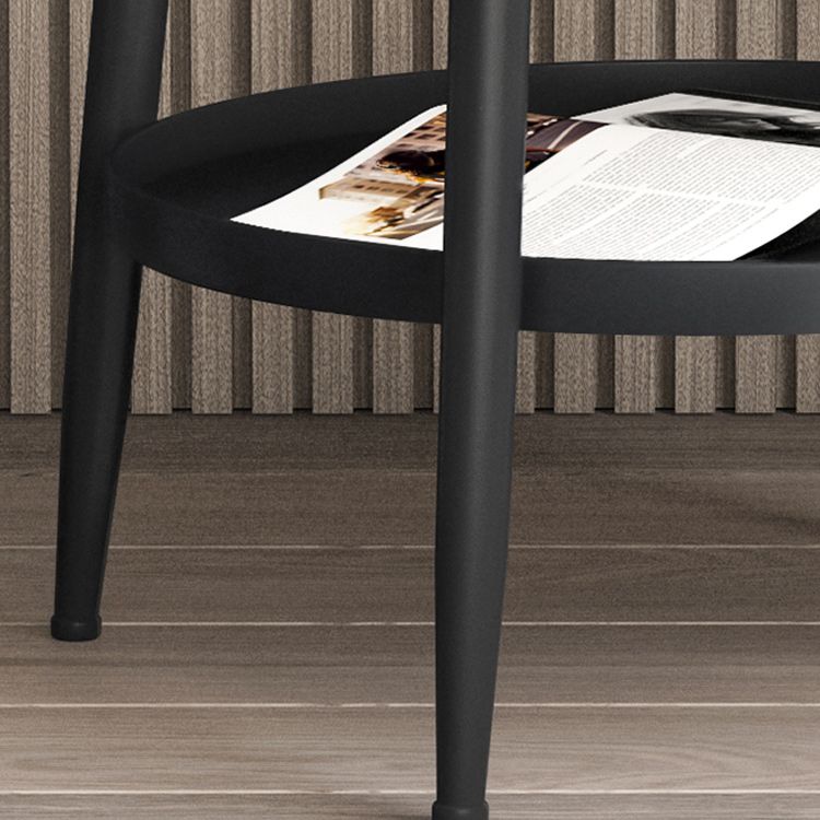 4 Legs Round Side Table Modern  Slate Sofa Corner Table with Storage