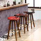 Moderner rotierbarer Rückenlehne Counterhocker Holz Café Barhocker mit Lederkissen