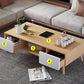 Wood Coffee Table Modern Single Coffee Table with with Storage Drawers Clearhalo 'Coffee & Accent Tables' 'Coffee Tables' 'coffee_tables' 'furn' 'furn_coffee_tables' 'Furniture' 'Living Room Furniture' 1200x1200_941603c5-f979-4752-969d-3fb118f78ccf