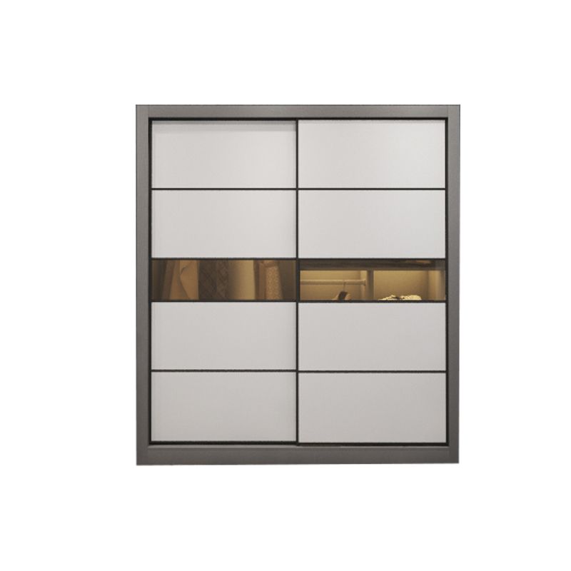 Contemporary Style Wooden Wardrobe White Colour Soft Close Door Wardrobe Closet Clearhalo 'Armoires & Wardrobes' 'armoires_wardrobes' 'Bedroom Furniture' 'furn' 'furn_armoires_wardrobes' 'Furniture' 1200x1200_94170340-33b0-4628-bb8d-173d1072cc29