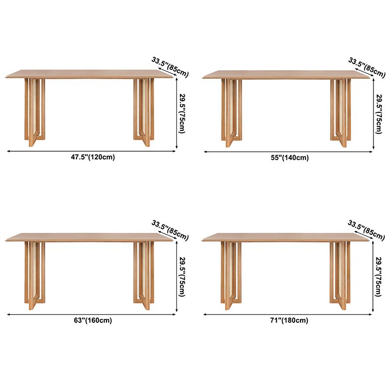 Rectangle Wooden Table Modern Red Oak Table in Nature with Double Pedestal Clearhalo ' dining_table' 'Dining Tables & Seating' 'Dining Tables' 'furn' 'furn_dining_table' 'Furniture' 'furniture_dining_table' 'Kitchen & Dining Furniture' 'kitchen&dining_furn' 'kitchen' 'kitchen_dining_table' 1200x1200_94186531-5370-439f-bf24-ab0cb163b545