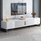 Consola de TV con almacenamiento cerrado, mueble de madera estilo Glam, con cajones y puertas