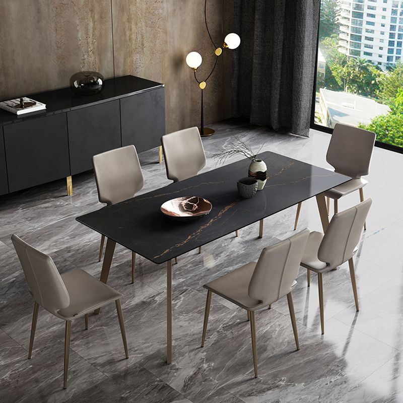Contemporary Style Kitchen Metal Dining Chair Dining Armless Side Chair Clearhalo ' kitchen&dining_furn' 'Dining Chairs' 'Dining Tables & Seating' 'dining_chair' 'furn' 'furn_dining_chair' 'Furniture' 'furniture_dining_chair' 'Kitchen & Dining Furniture' 'kitchen' 1200x1200_9419293a-b22d-4de1-885b-a51f44331ba2