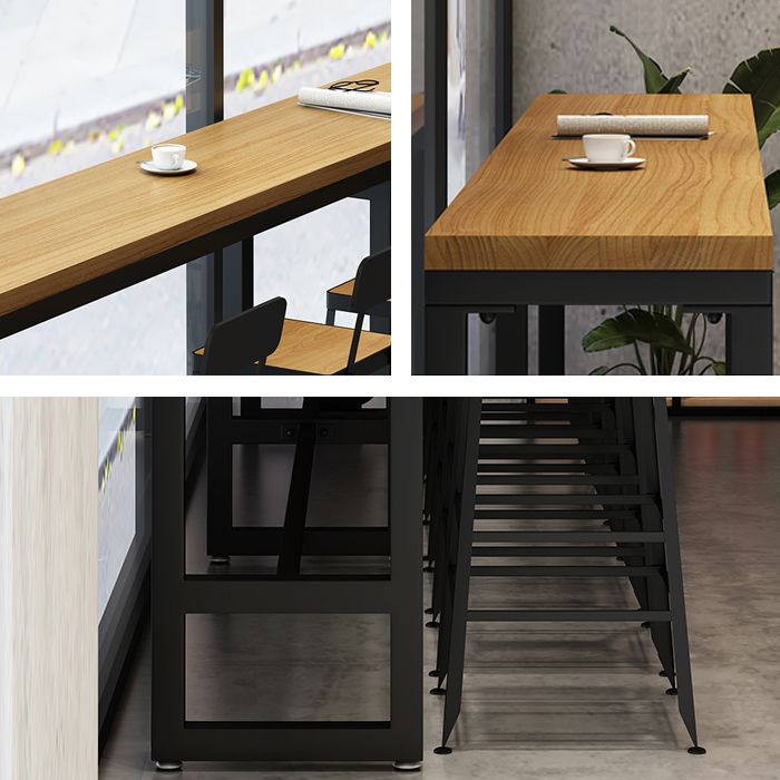 Industrial 1/7/12 Pieces Bar Table Set Rectangle Pine Wood Counter Table with High Stools Clearhalo 'Bar Furniture' 'furn' 'furn_home_bar_bar_sets' 'Furniture' 'Home Bars & Bar Sets' 'home_bar_bar_sets' 'Kitchen & Dining Furniture' 1200x1200_941a81ac-8112-4b9c-ae7e-bf002fc76ce4