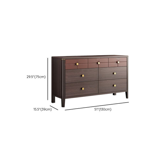 Contemporary Double Dresser Pine Horizontal Storage Chest Dresser for Bedroom