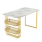 Metal Modern Rectangle Indoor Table Sintered Stone Table for Kitchen and Dining Room Clearhalo ' dining_table' 'Dining Tables & Seating' 'Dining Tables' 'furn' 'furn_dining_table' 'Furniture' 'furniture_dining_table' 'Kitchen & Dining Furniture' 'kitchen&dining_furn' 'kitchen' 'kitchen_dining_table' 1200x1200_941c9efc-9159-4d5e-915d-f23c2609a506